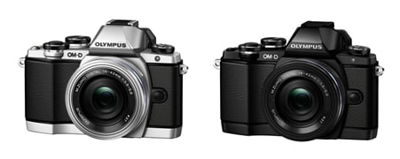 ＜OM-D E-M10 14-42mm EZレンズキット （左：ボディー色シルバー／右：ボディー色ブラック）＞ 「OM-D E-M10」+「M.ZUIKO DIGITAL ED 14-42mm F3.5-5.6 EZ」