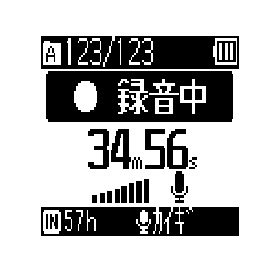 シンプルモード録音時表示