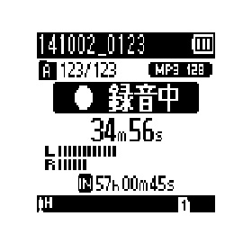 ノーマルモード録音時表示