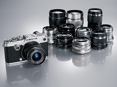 「OLYMPUS PEN-F」12mm F2.0レンズキット(シルバー) およびM.ZUIKO DIGITAL PREMIUMレンズ各種