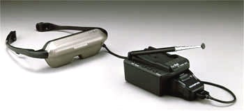 「テレビチューナーユニット：ET-TV01J」Eye-Trekコントロールユニットへの装着例
