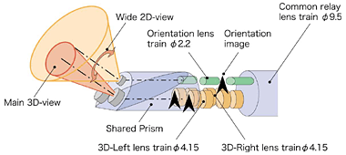 3D内視鏡の光学系