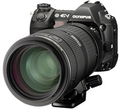 「E-1」に「ZUIKO DIGITAL ED 35-100mm F2.0」組合わせたイメージ