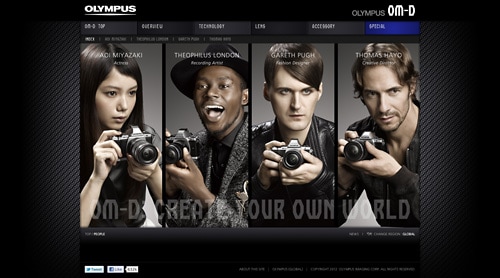「OLYMPUS OM-D」サイト内「Peopleキャンペーン」画面