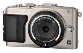 ボディーキャップレンズ 「BCL-1580」を「OLYMPUS PEN Lite E-PL5」に取り付けたイメージ