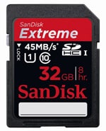 大容量コース：サンディスクエクストリーム(R)SDHC(TM)カード32GB