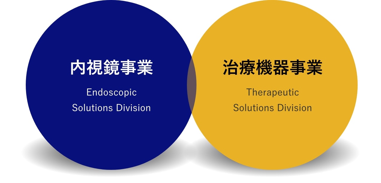 内視鏡事業 Endoscopic Solutions Division、治療機器事業 Therapeutic Solutions Division