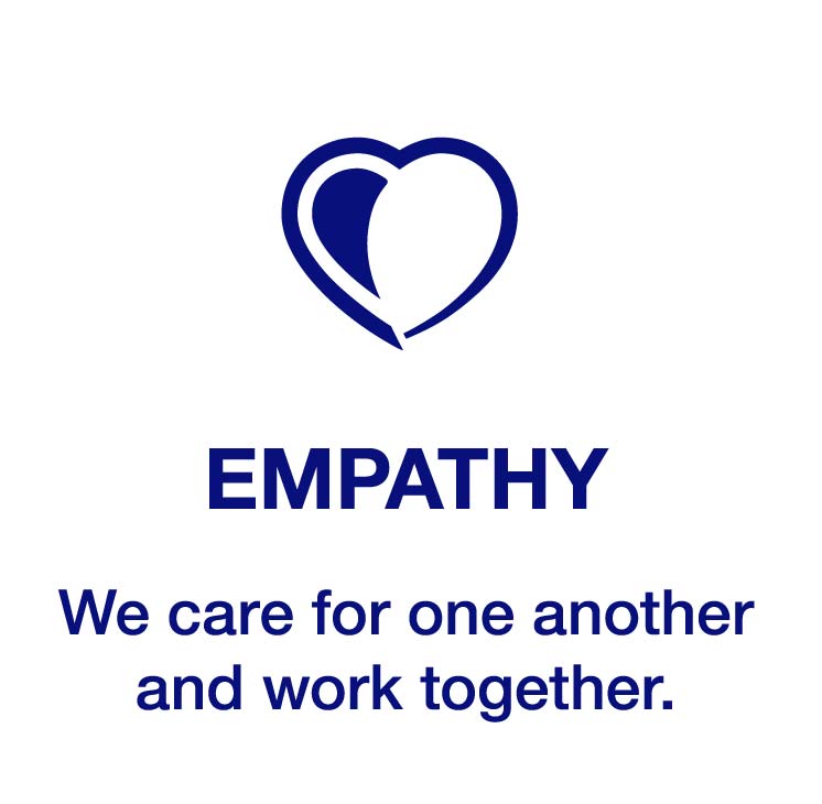 EMPATHY - We care for one another and work together.